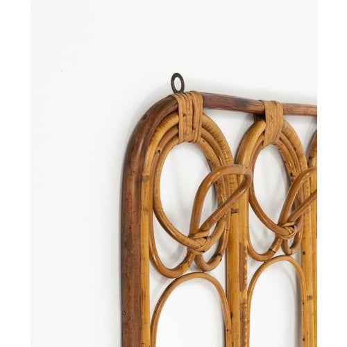 Mid-Century Modern Bamboo and Rattan Coat Rack Stand, Italy, 1960s For Sale - Image 4 of 13