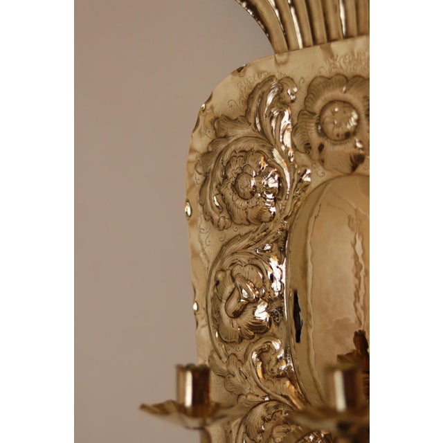 Large Mid-Century Modern Swedish Brass Sconces, Set of 2 For Sale - Image 12 of 18
