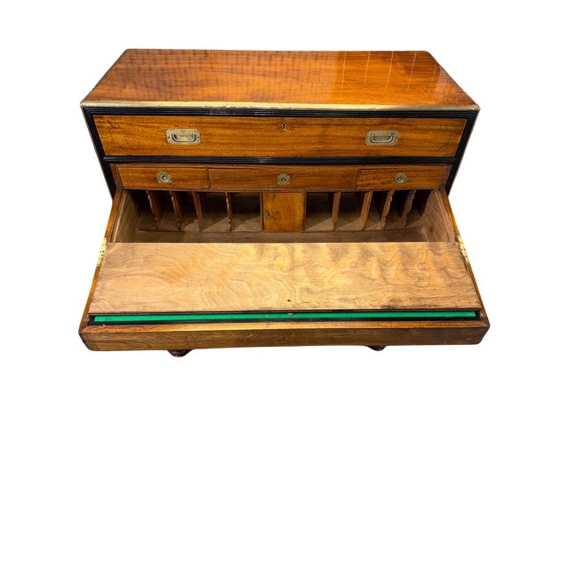 English Victorian Campaign Secretaire Chest, Circa 1860 For Sale - Image 17 of 18