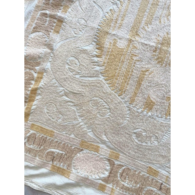 Neutral Tan Central Asian Suzani Wall Hanging For Sale - Image 4 of 9