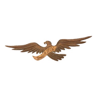 Vintage Large Carved 1776 American Eagle Wingspan Wall Sculpture For Sale