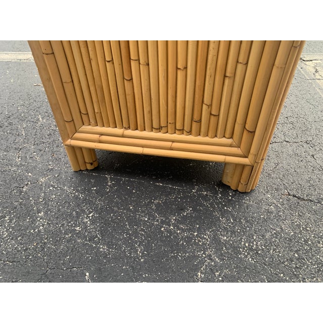 Vintage Split Reed Bamboo Coastal Cabinet For Sale - Image 10 of 11