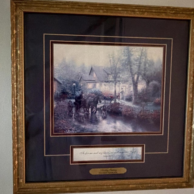 Thomas Kincaid "Sunday Outing" Licensed Reproduction of Western Print, with Signed Certificate of Authenticity 1999 For Sale - Image 4 of 6