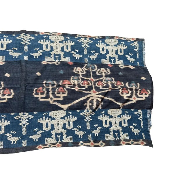Rare Ikat Textile From Sumba Stunning Tribal Motifs & Colors, Indonesia C. 1950 For Sale - Image 4 of 9