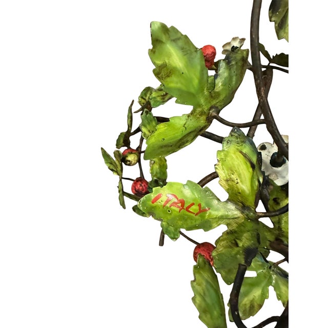Vintage Italian Tole / Toleware Strawberry Centerpiece Bowl Stand, Circa 1940 For Sale - Image 9 of 9