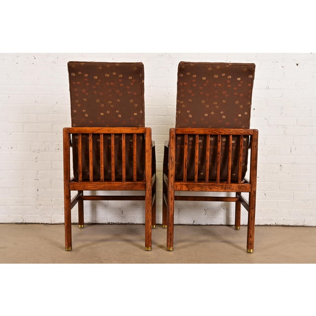 Henredon Mid-Century Modern Sculpted Oak High Back Dining Chairs, Set of Six For Sale - Image 11 of 13