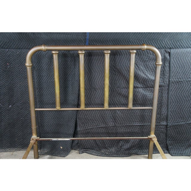 Antique 19th Century Victorian Brass Full or Double Size Curved Bed Frame Gold For Sale - Image 9 of 12