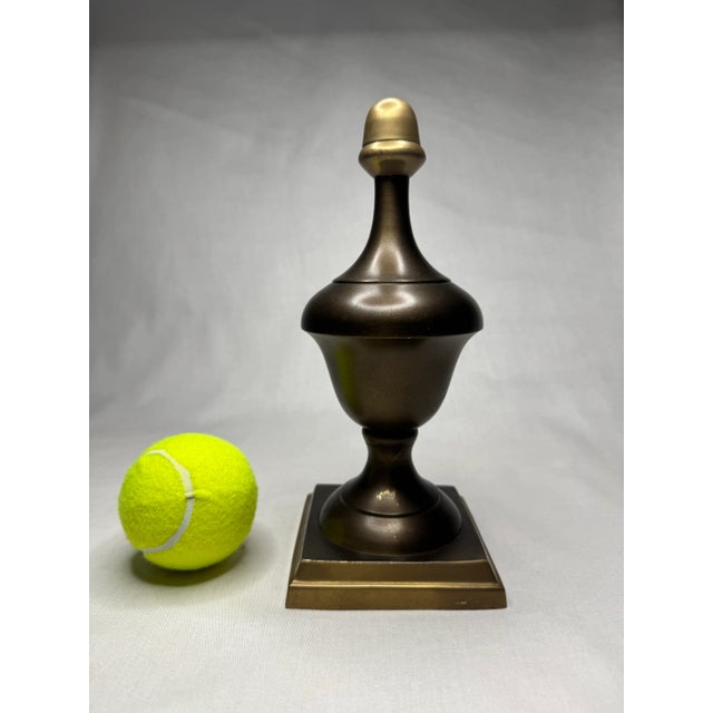 Metal Neoclassical Mixed Metal Bronze Finish & Brass Finial For Sale - Image 7 of 11