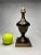 Metal Neoclassical Mixed Metal Bronze Finish & Brass Finial For Sale - Image 7 of 11