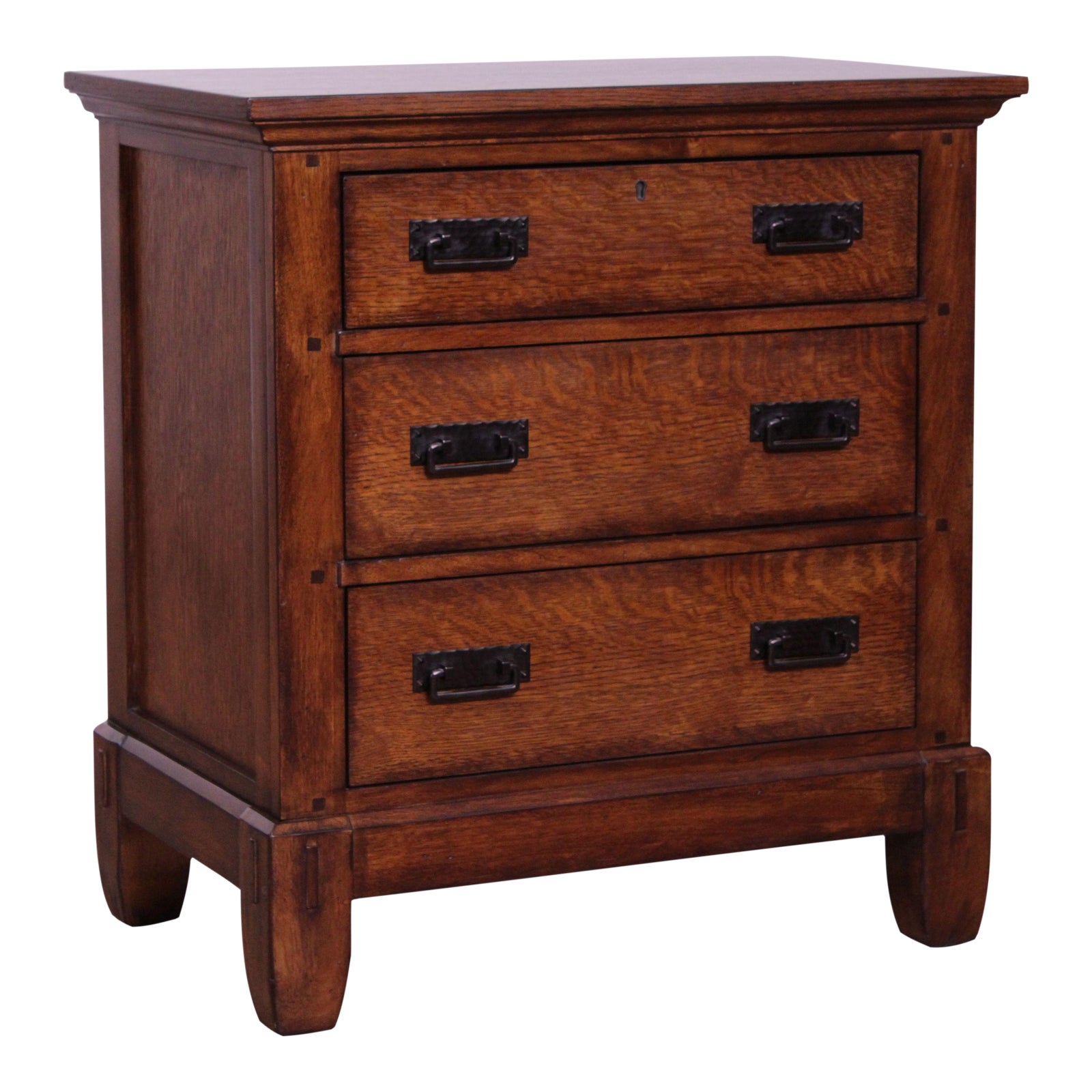 Mission Style Oak 3 Drawer Chest Nightstand Chairish