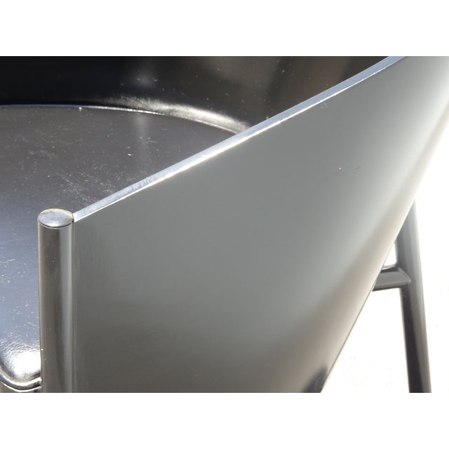 Vintage Costes Black Leather Seat Arm Chair ~ Club Chair by Philippe Starck For Sale - Image 10 of 13