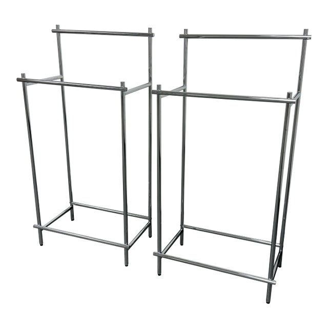 West Elm Modern Overhang Freestanding Towel Rack For Sale