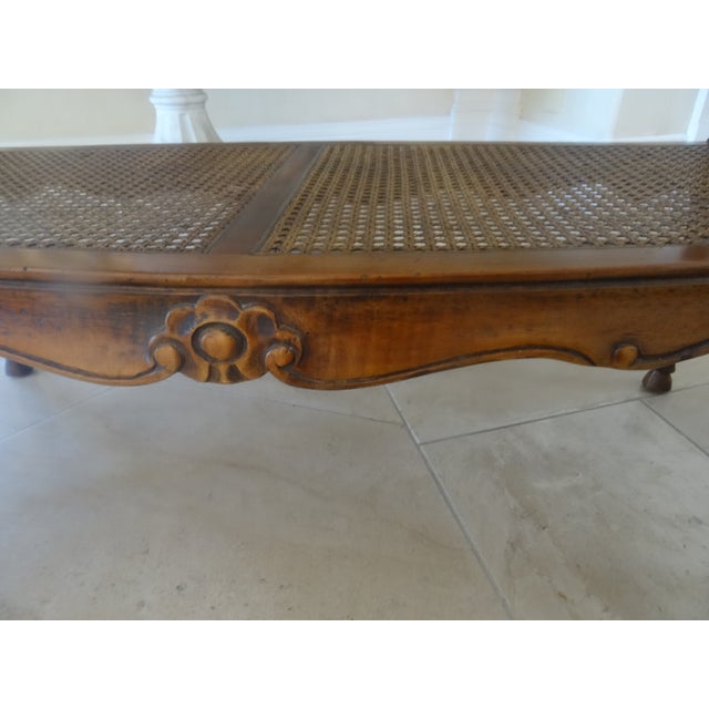 Brown Vintage French Walnut Bench For Sale - Image 8 of 10