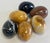 Vintage set of six (6) polished eggs of varied natural stone marble, alabaster, onyx etc. Perfect displayed in a bowl or...