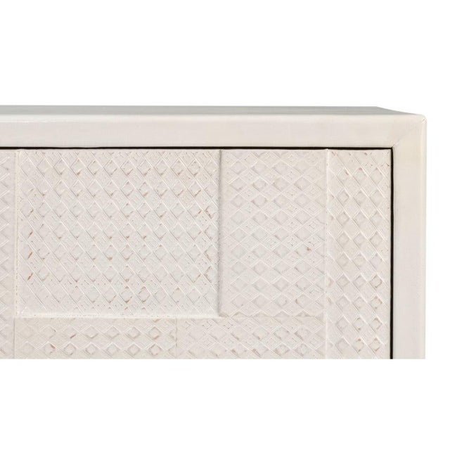 2020s Contemporary Credenza, 94" - Embossed White Leather on Iron Base For Sale - Image 5 of 11
