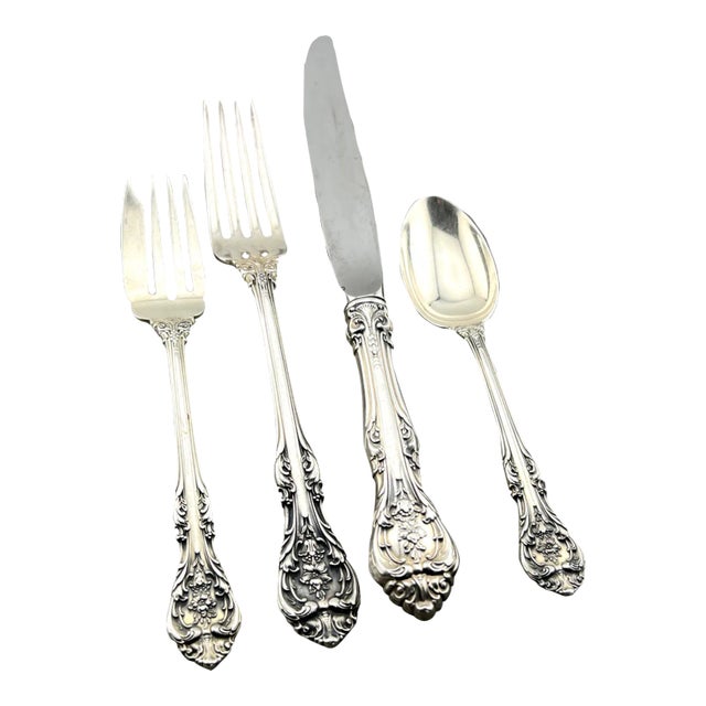 Gorham Sterling Silver King Edward 4 Piece Place Setting - No Monograms For Sale