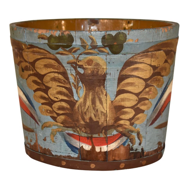 Hand-Painted Maple Sap Bucket , Circa 1960 For Sale