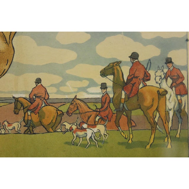 Traditional "Hand-Colour C1905 'Hunt Meet' Print by Maurice Taquoy" For Sale - Image 3 of 7