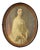 Vintage Carved Wooden Oval Frame With Lithograph For Sale
