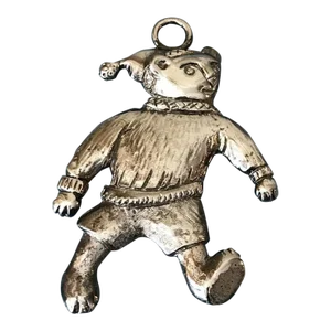 1980s Hand & Hammer Silverplate Teddy Bear Christmas Ornament