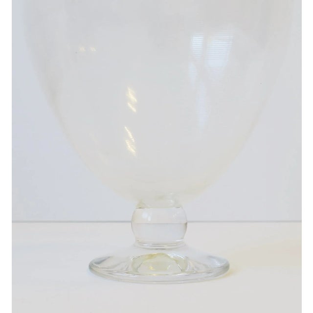 White and Transparent Clear Art Glass Urn Form Vase For Sale - Image 11 of 12