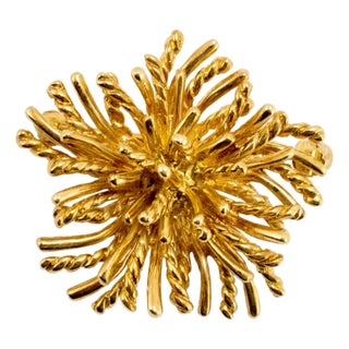 Vintage Tiffany & Co. 18k Yellow Gold Sea Anemone Pin Brooch For Sale