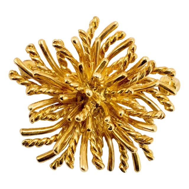 Vintage Tiffany & Co. 18k Yellow Gold Sea Anemone Pin Brooch For Sale