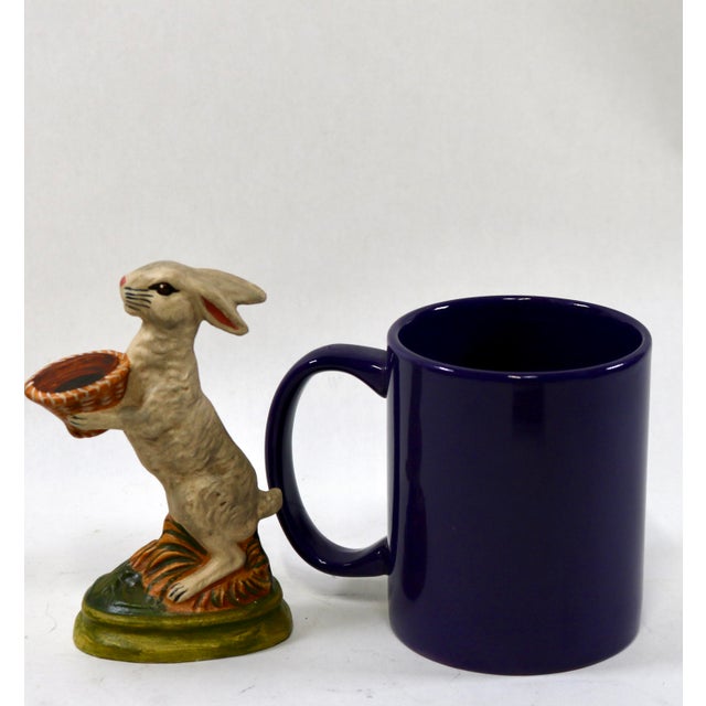 Paint Vintage Vaillancourt Sculptural Folk Art Chalkware Hand Painted Standing Rabbit Figurine For Sale - Image 7 of 8
