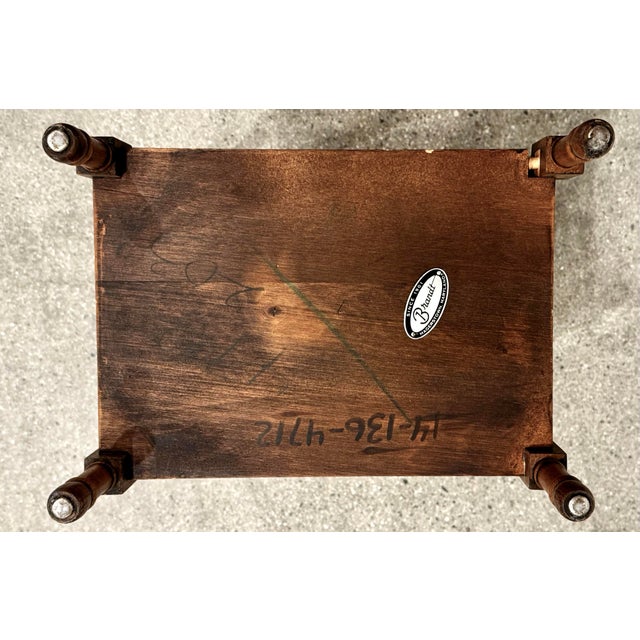 1950s Vintage Mid-Century Brandt Faux Bamboo Walnut 2-Tier Side Table For Sale - Image 5 of 6