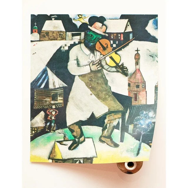 Marc Chagall 1972 After Marc Chagall "The Fiddler", Full-Color Parisian Print For Sale - Image 4 of 7