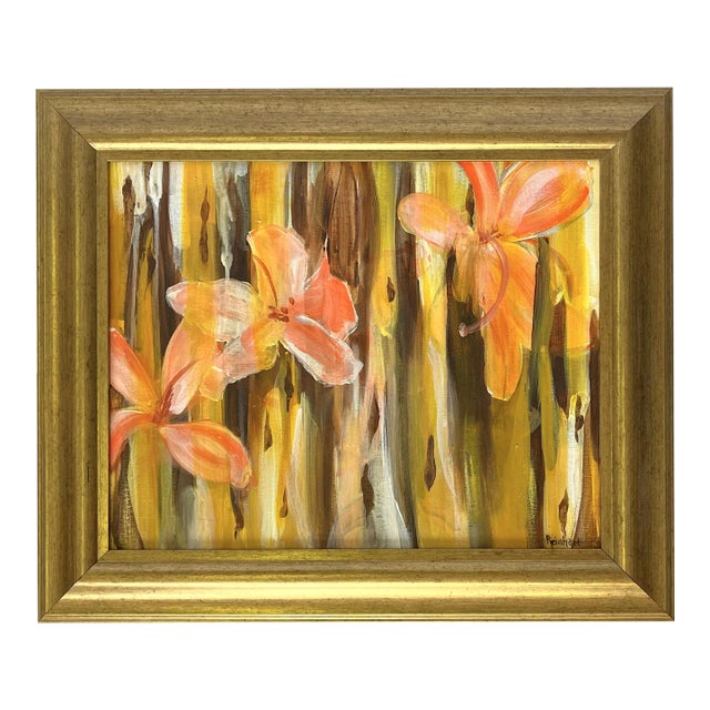 Signed Original Painting by Karen Reinhart (American, 1938-2023) Titled 'Flower Power' For Sale