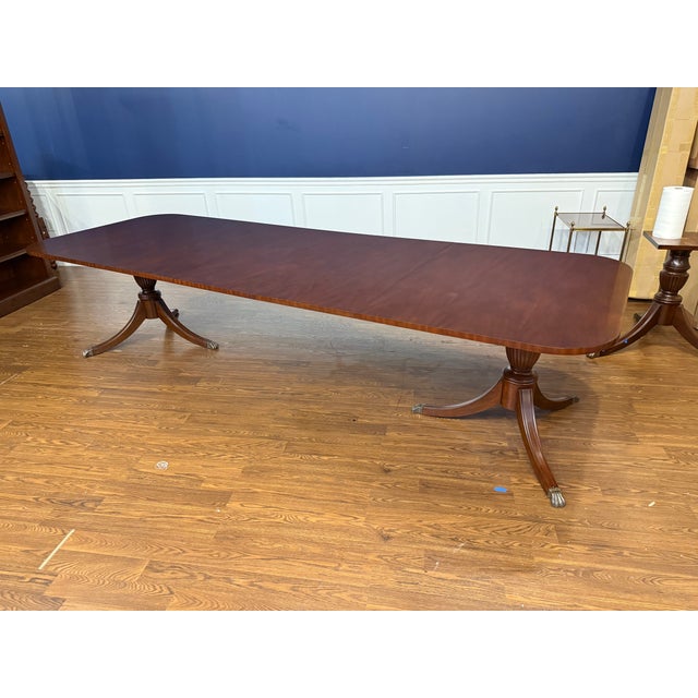 2020s Classic Traditional Mahogany Dining Table by Leighton Hall - Showroom Sample For Sale - Image 5 of 11