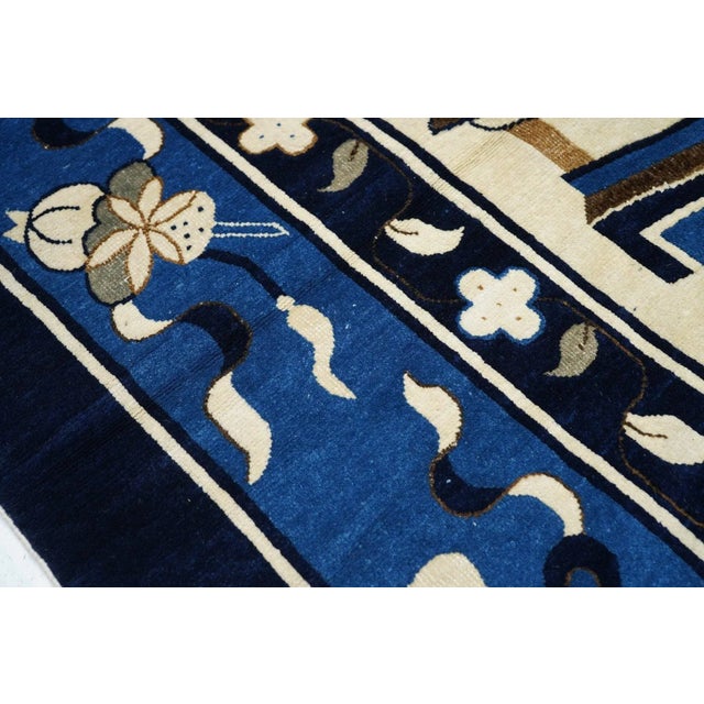 Ivory Antique Peking Rug 11'9'' x 14'2'' For Sale - Image 8 of 12