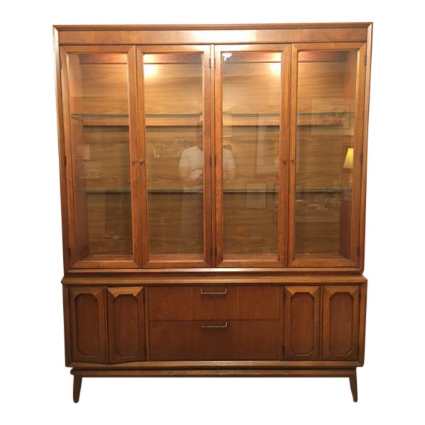 Broyhill Premier Facet Mid-Century China Cabinet | Chairish