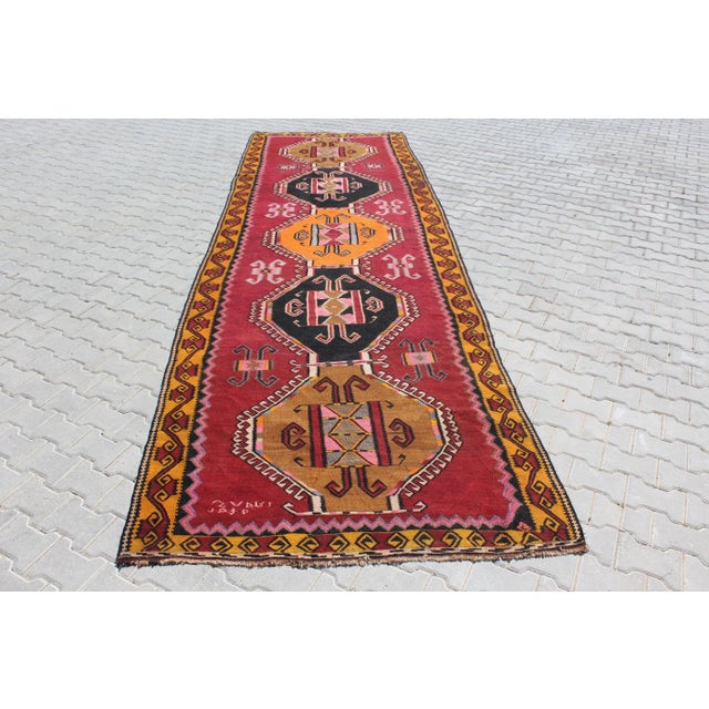 1970' S Oversized Vintage Turkish Anatolian Kilim Rug - 61"x193" For Sale - Image 13 of 13