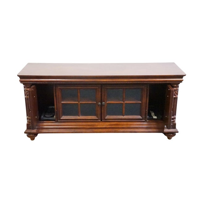 High End Solid Cherry Traditional Contemporary Style 64" Media Console For Sale - Image 9 of 14