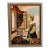 Vintage Framed Needlepoint Artwork After Vermeer Girl Reading at Window For Sale