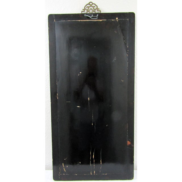 Early 20th Century Chinese Black Lacquer Painted and Carved Gold Giltwood Wall Hanging Panels - a Pair For Sale - Image 12 of 12