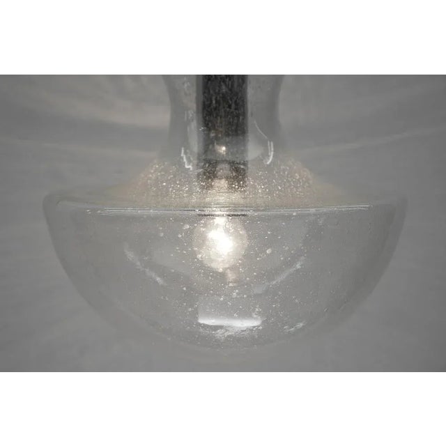 Metal Mid-Century Modern Chrome & Bubble Glass Pendant Lamp, Germany, 1960s For Sale - Image 7 of 8