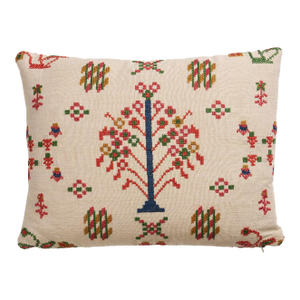 Schumacher Fairview Cross Stitch 16" Lumbar Pillow In Multi