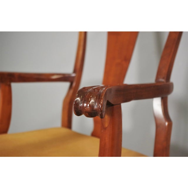 Queen Anne Style Mahogany & Leather Armchair, 1970s For Sale - Image 10 of 14