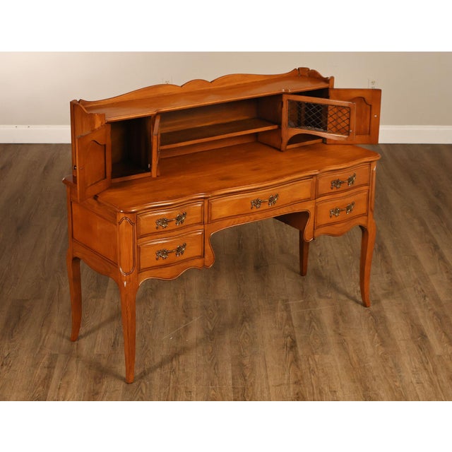 Davis Cabinet Company Davis Cabinet Company French Provincial Style Desk With Hutch And Chair For Sale - Image 4 of 18
