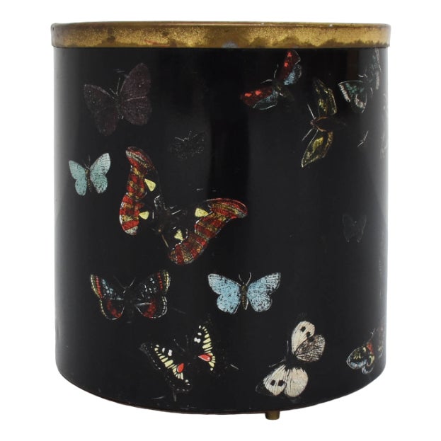 Paper Basket with Butterflies by Piero Fornasetti, 1960 For Sale