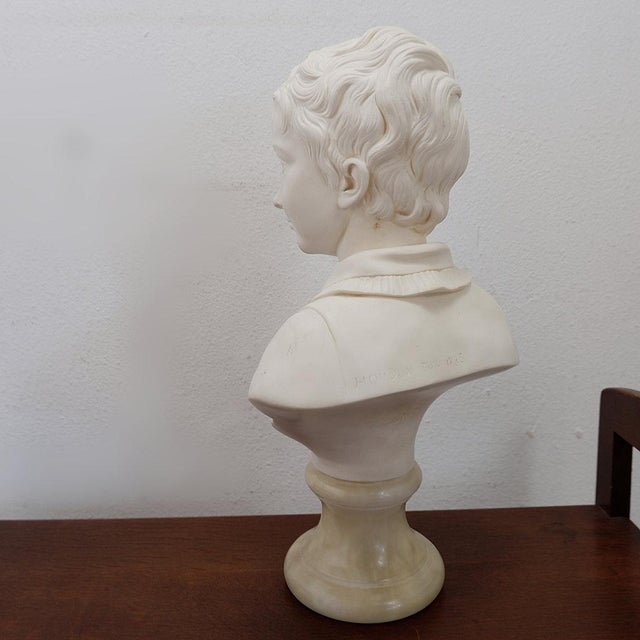 Jean-Antoine Houdon, Bust of Alexandre Brongniart, 1970s, Porcelain & Alabaster For Sale - Image 15 of 18