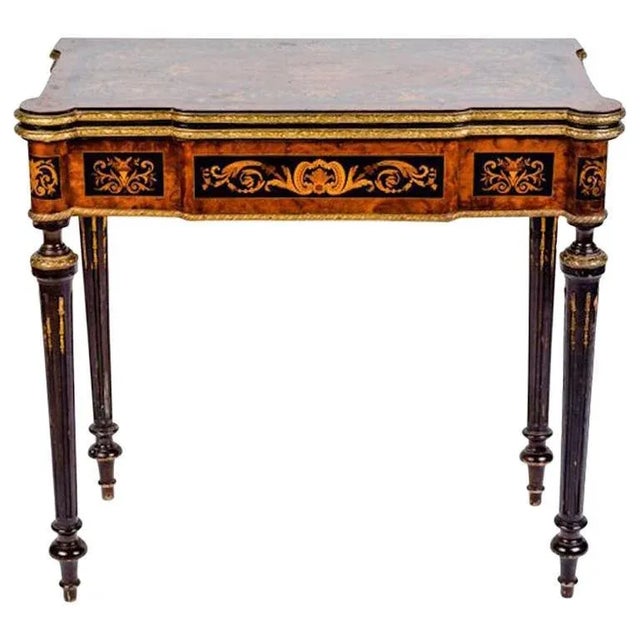 19th-Century Marquetry Game Table, 1820s For Sale - Image 12 of 12
