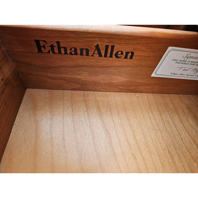 1990s Ethan Allen Georgian Court Dresser Chest of Drawers Cherry Chippendale Sideboard For Sale - Image 17 of 17