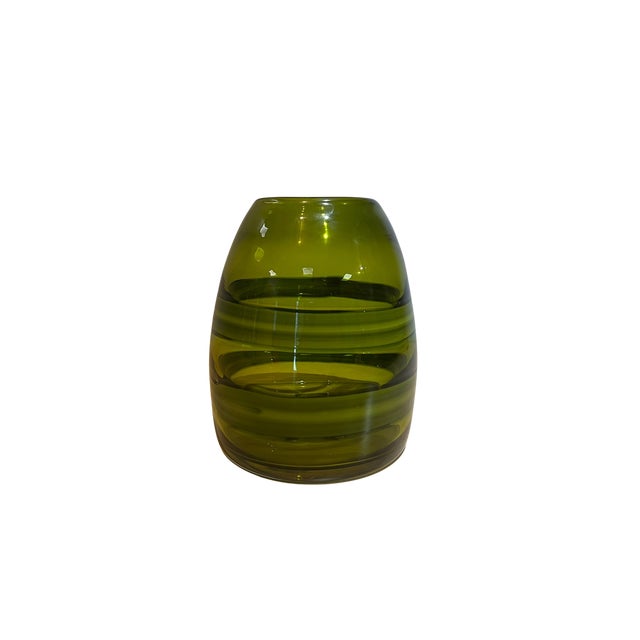 1960s Vintage Mid Century Green Swirl Art Glass "Sasso" Vase Attributed to Luciano Gaspari Salviati For Sale - Image 5 of 9