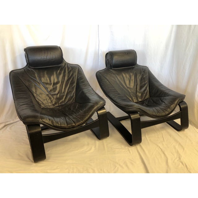 Kroken Style Leather Armchairs, a Pair For Sale In San Antonio - Image 6 of 12