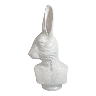 White Cast Resin Animal Bust #1 Fiver, Rabbit by Oly Studio For Sale