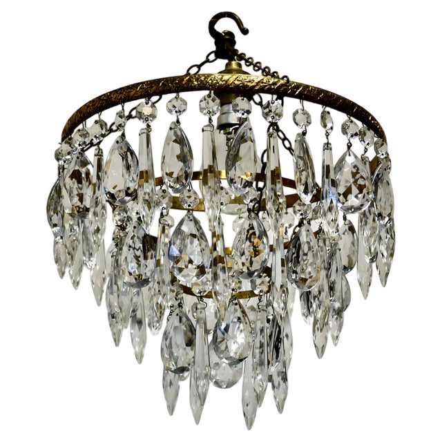 3-Tier Waterfall Chandelier, 1950s For Sale